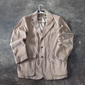 Vintage 80s Corduroy Blazer Jacket Mens 40 Tan Authentic Imports Leisure Trial